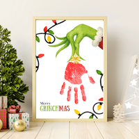 Grinchmas Handprint Ornament Craft Printable | Christmas Handprint Keepsake | Grinch Inspired Preschool Activity