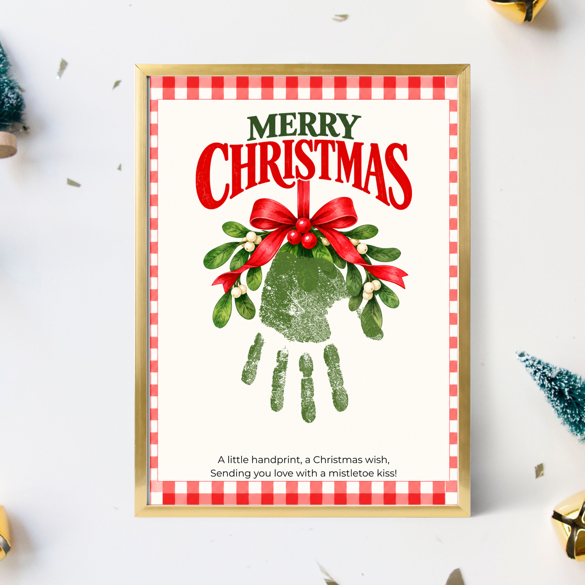 Mistletoe Christmas Handprint Craft | Merry Christmas Handprint Keepsake Printable for Kids