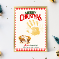 Jesus Is the Greatest Gift Christmas Handprint Craft | Christian Nativity Keepsake Printable for Kids
