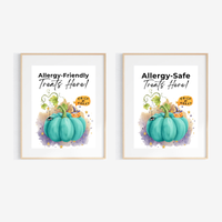 Halloween Allergy-Friendly Sign Printable Bundle | Teal Pumpkin Project Sign | Non Food Treats Sign | Allergy Safe Trick or Treat Printable
