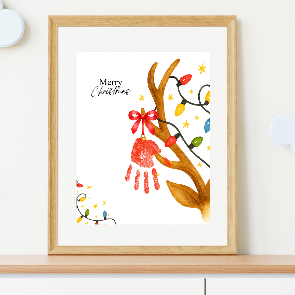 Christmas Reindeer Handprint Craft for Kids | Merry Christmas Ornament Keepsake | Preschool Holiday Activity