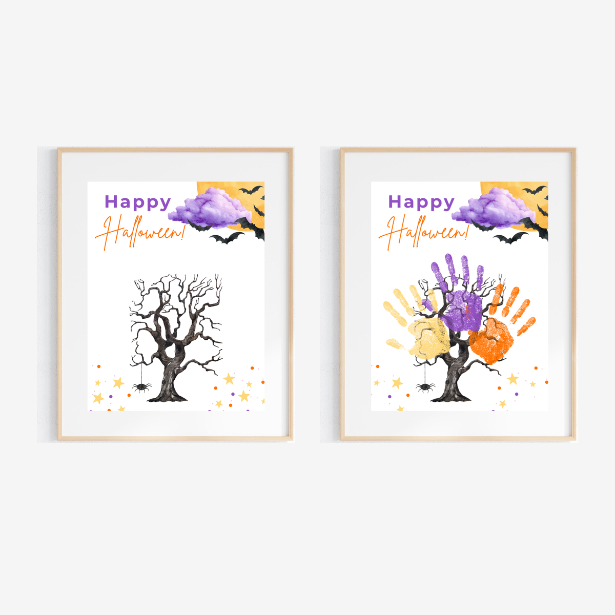 Happy Halloween Handprint Tree Craft Printable | Halloween Family Handprint Keepsake | Preschool Halloween Activity | Daycare & Classroom Fall Craft
