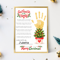 God Picked Us to Be Family Christmas Handprint Craft | Christian Family Keepsake Printable