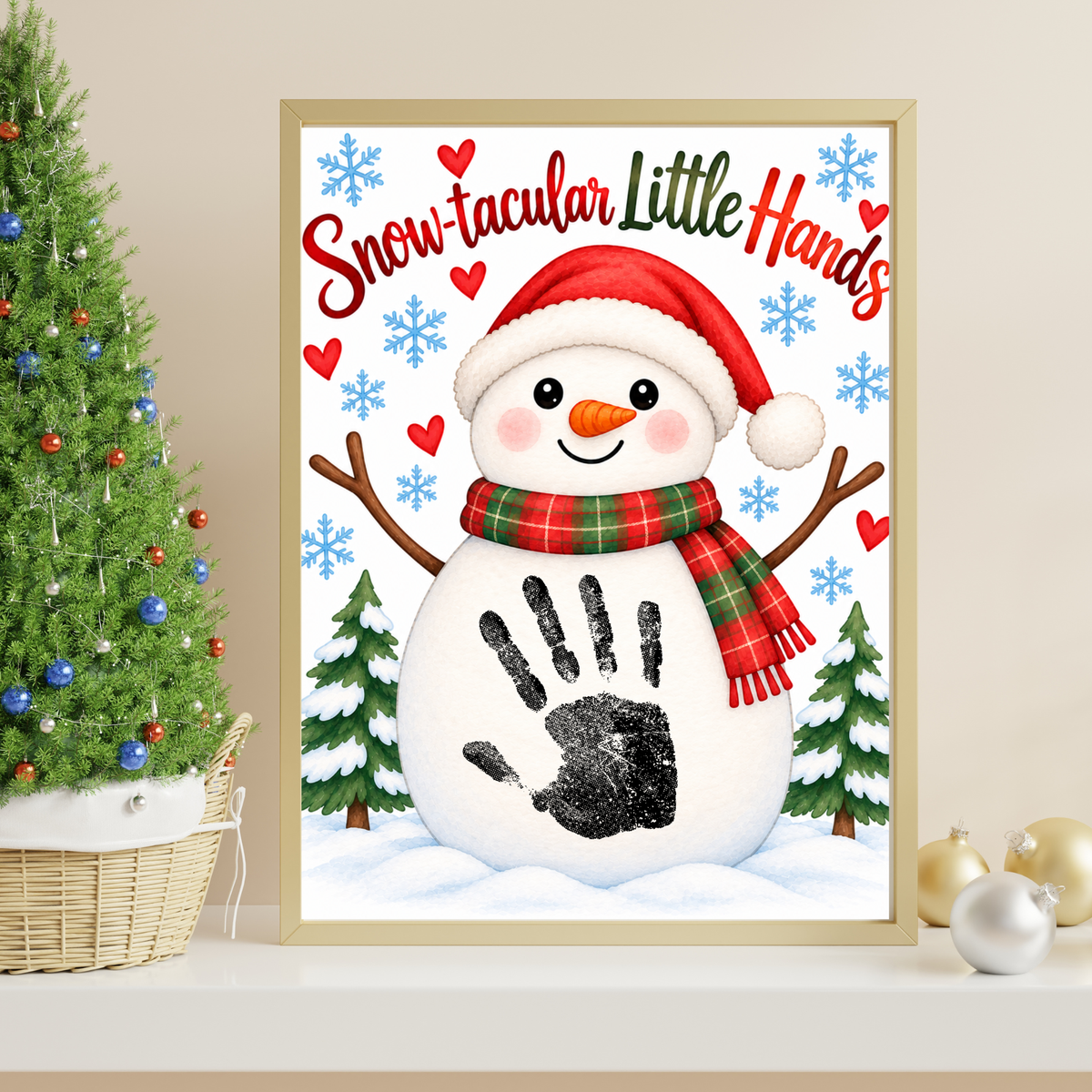 Snowman Handprint Craft | Snow-tacular Little Hands Christmas Printable for Kids