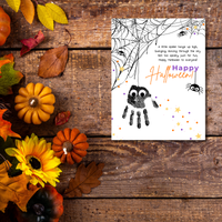 Happy Halloween Spider Handprint Craft Printable | Preschool Halloween Keepsake Activity | Halloween Craft for Kids | Daycare & Classroom Printable