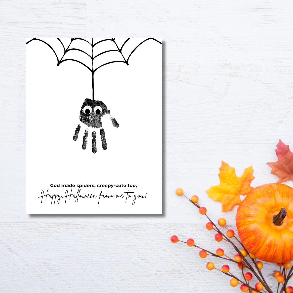 Christian Halloween Spider Handprint Craft Printable | Faith-Based Spider Keepsake Activity | Preschool Christian Halloween Craft | Sunday School Printable