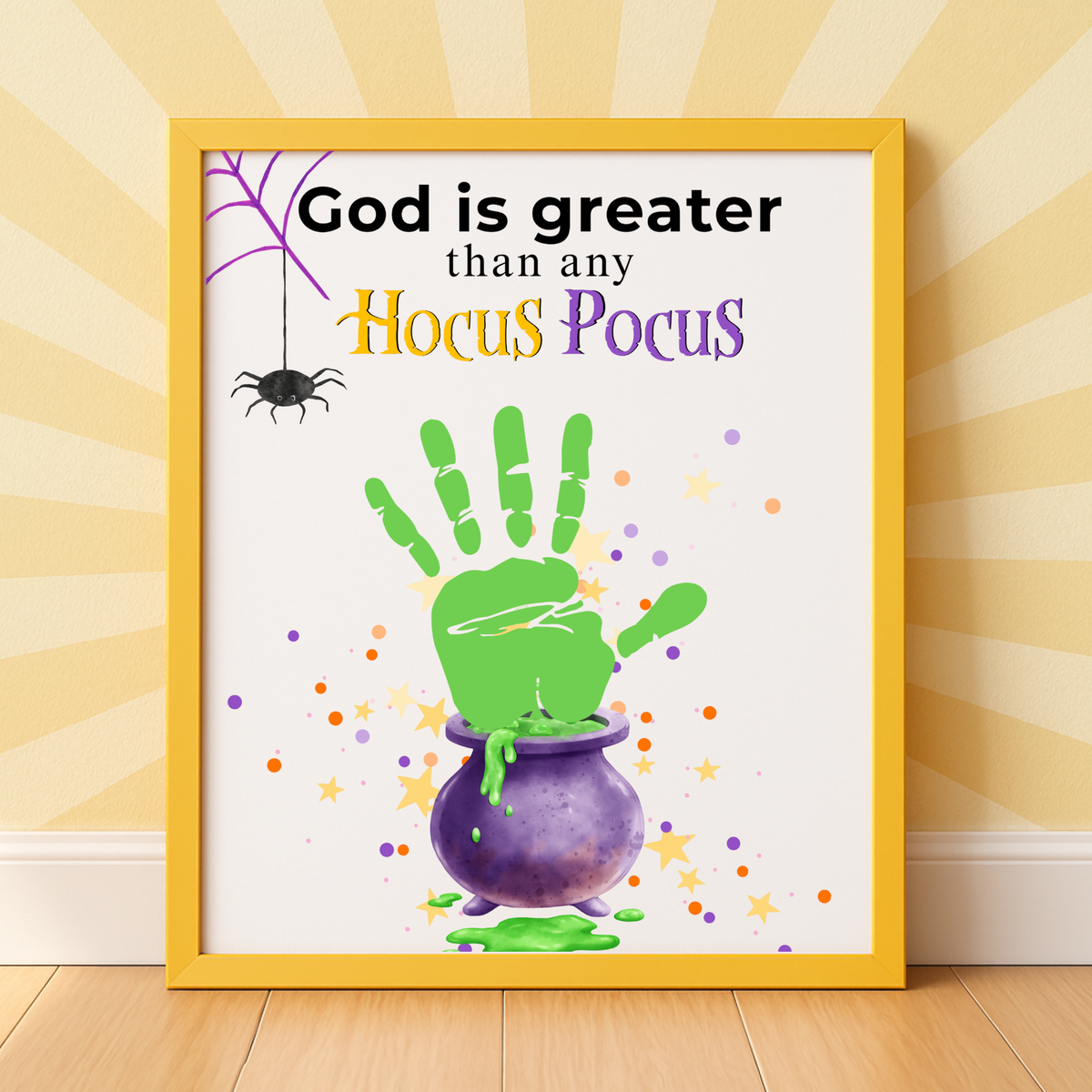 God Is Greater Than Any Hocus Pocus Halloween Handprint Craft | Christian Halloween Printable | Faith-Based Preschool Keepsake | Church Activity
