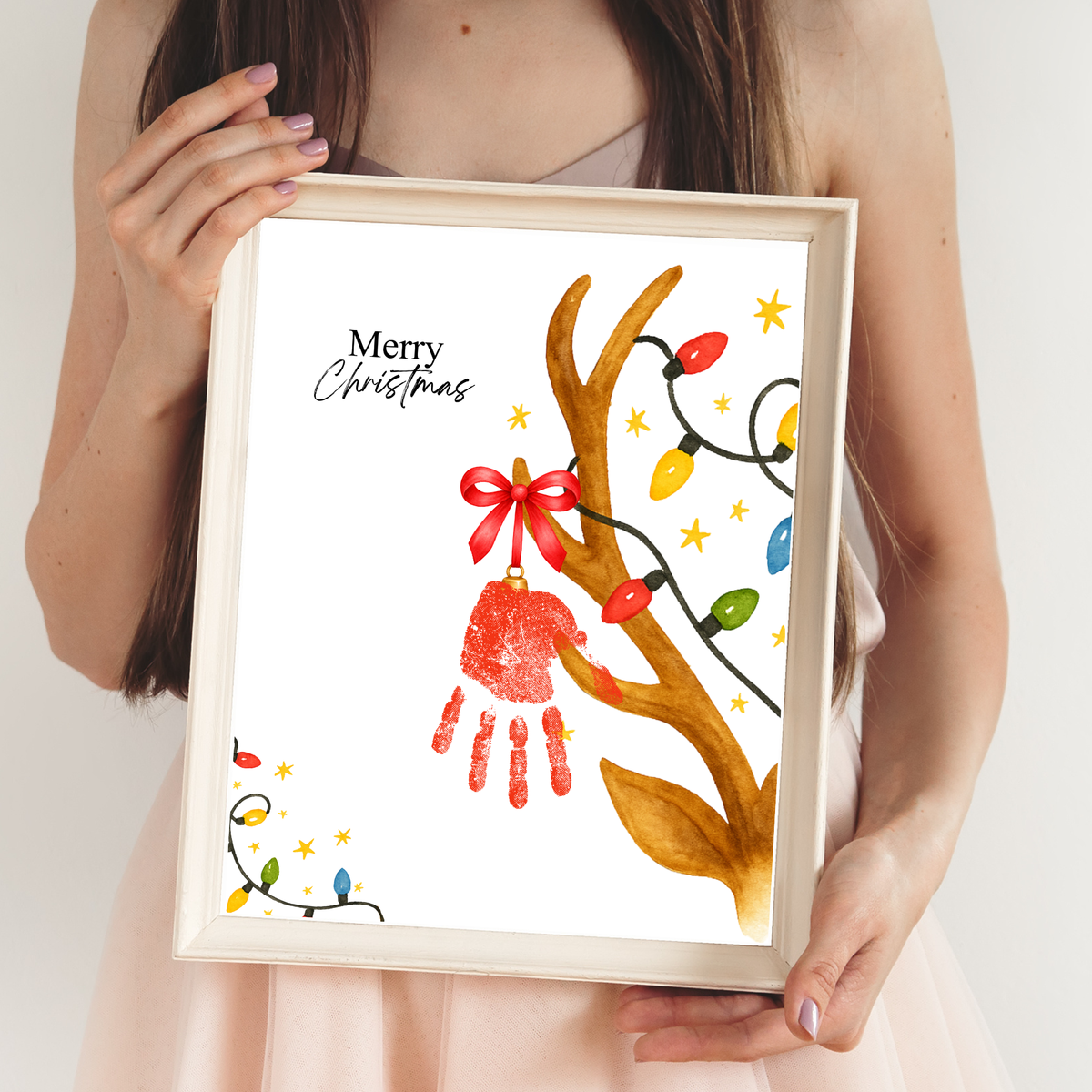 Christmas Reindeer Handprint Craft for Kids | Merry Christmas Ornament Keepsake | Preschool Holiday Activity