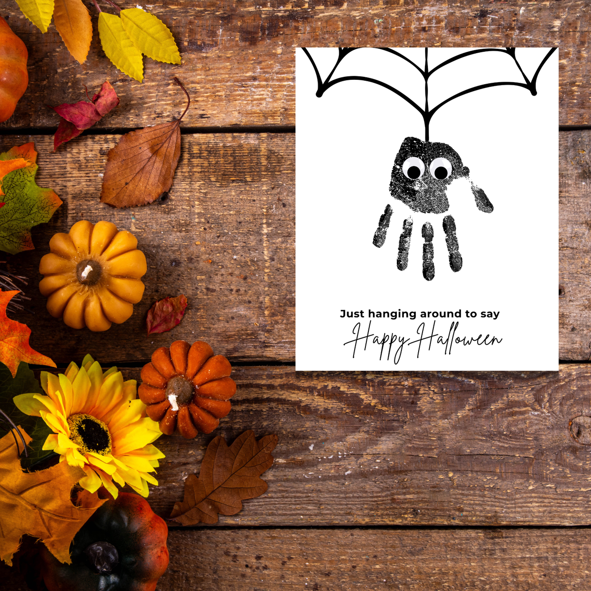 Happy Halloween Spider Handprint Craft Printable | Halloween Spider Keepsake Activity for Kids | Preschool Halloween Craft | Daycare & Classroom Printable
