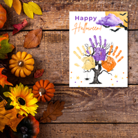 Happy Halloween Handprint Tree Craft Printable | Halloween Family Handprint Keepsake | Preschool Halloween Activity | Daycare & Classroom Fall Craft