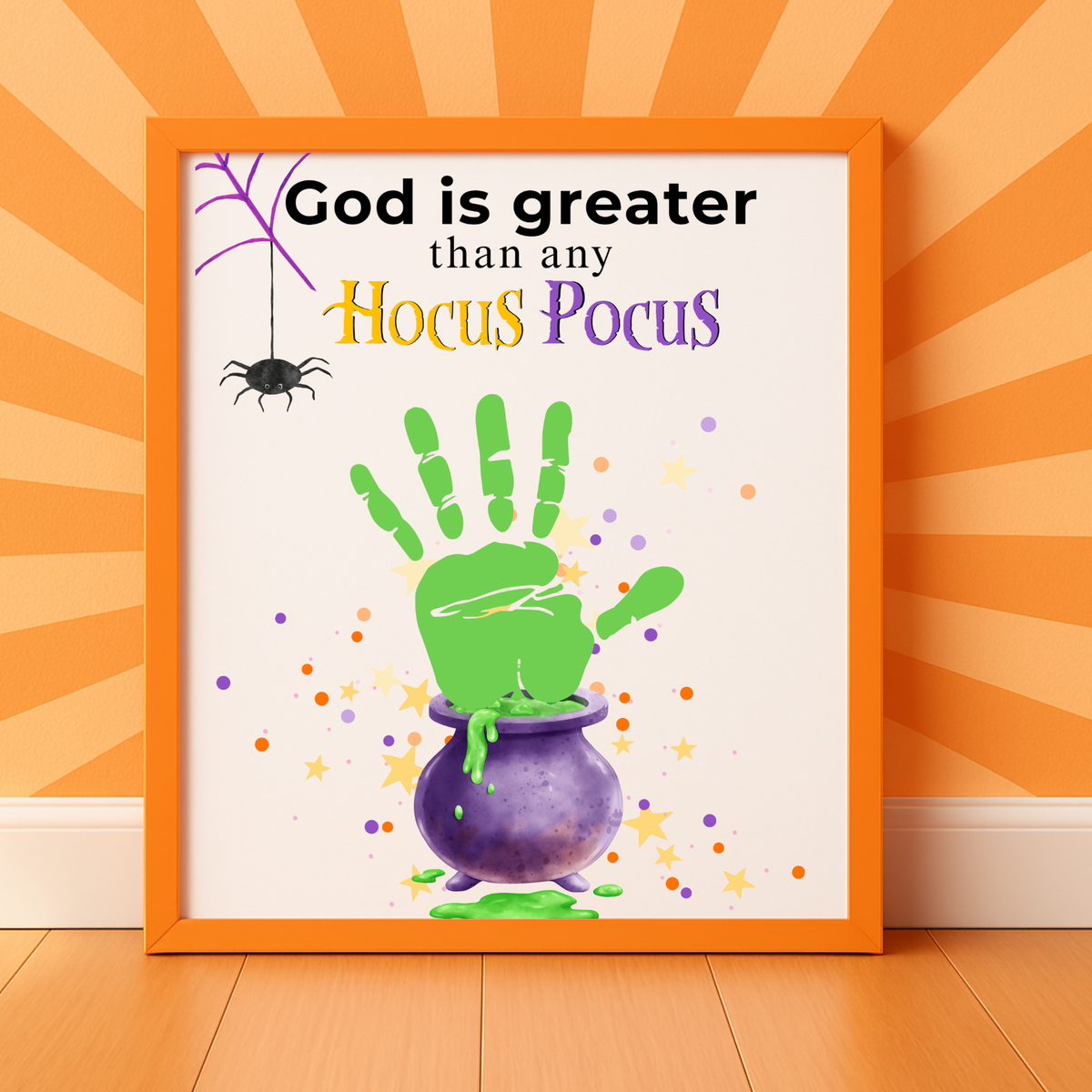 God Is Greater Than Any Hocus Pocus Halloween Handprint Craft | Christian Halloween Printable | Faith-Based Preschool Keepsake | Church Activity