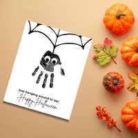 Happy Halloween Spider Handprint Craft Printable | Halloween Spider Keepsake Activity for Kids | Preschool Halloween Craft | Daycare & Classroom Printable