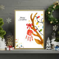 Christmas Reindeer Handprint Craft for Kids | Merry Christmas Ornament Keepsake | Preschool Holiday Activity