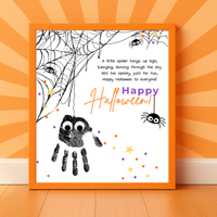 Happy Halloween Spider Handprint Craft Printable | Preschool Halloween Keepsake Activity | Halloween Craft for Kids | Daycare & Classroom Printable