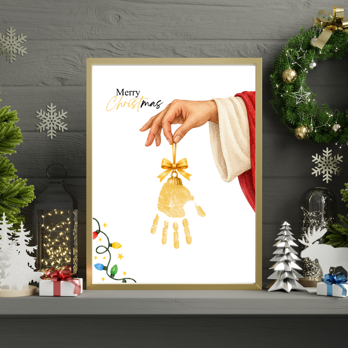 Jesus Christmas Handprint Craft for Kids | Christian Merry Christmas Keepsake | Faith-Based Preschool Activity