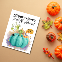 Halloween Allergy-Friendly Sign Printable Bundle | Teal Pumpkin Project Sign | Non Food Treats Sign | Allergy Safe Trick or Treat Printable