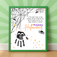 Happy Halloween Spider Handprint Craft Printable | Preschool Halloween Keepsake Activity | Halloween Craft for Kids | Daycare & Classroom Printable