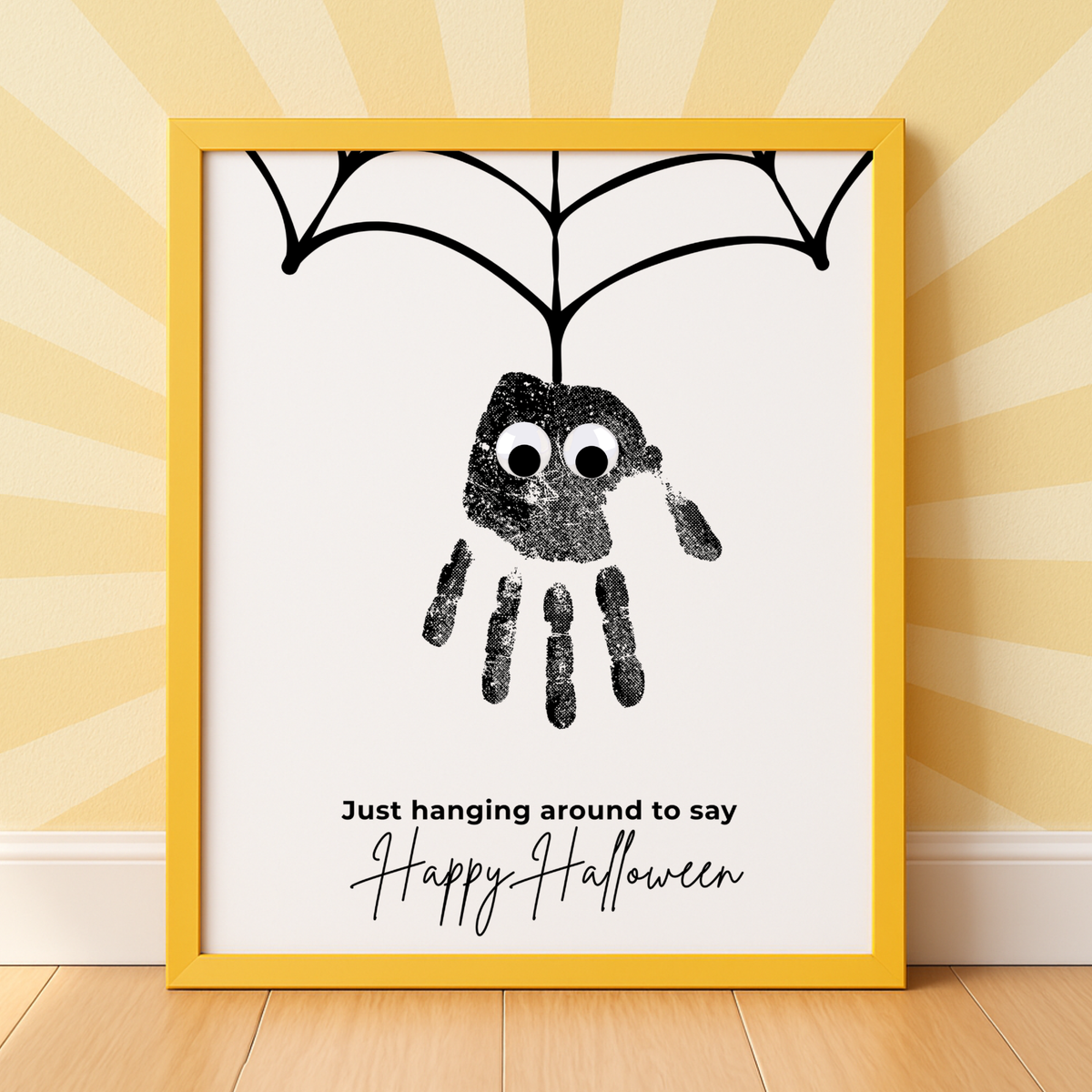 Happy Halloween Spider Handprint Craft Printable | Halloween Spider Keepsake Activity for Kids | Preschool Halloween Craft | Daycare & Classroom Printable