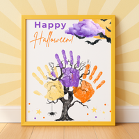 Happy Halloween Handprint Tree Craft Printable | Halloween Family Handprint Keepsake | Preschool Halloween Activity | Daycare & Classroom Fall Craft