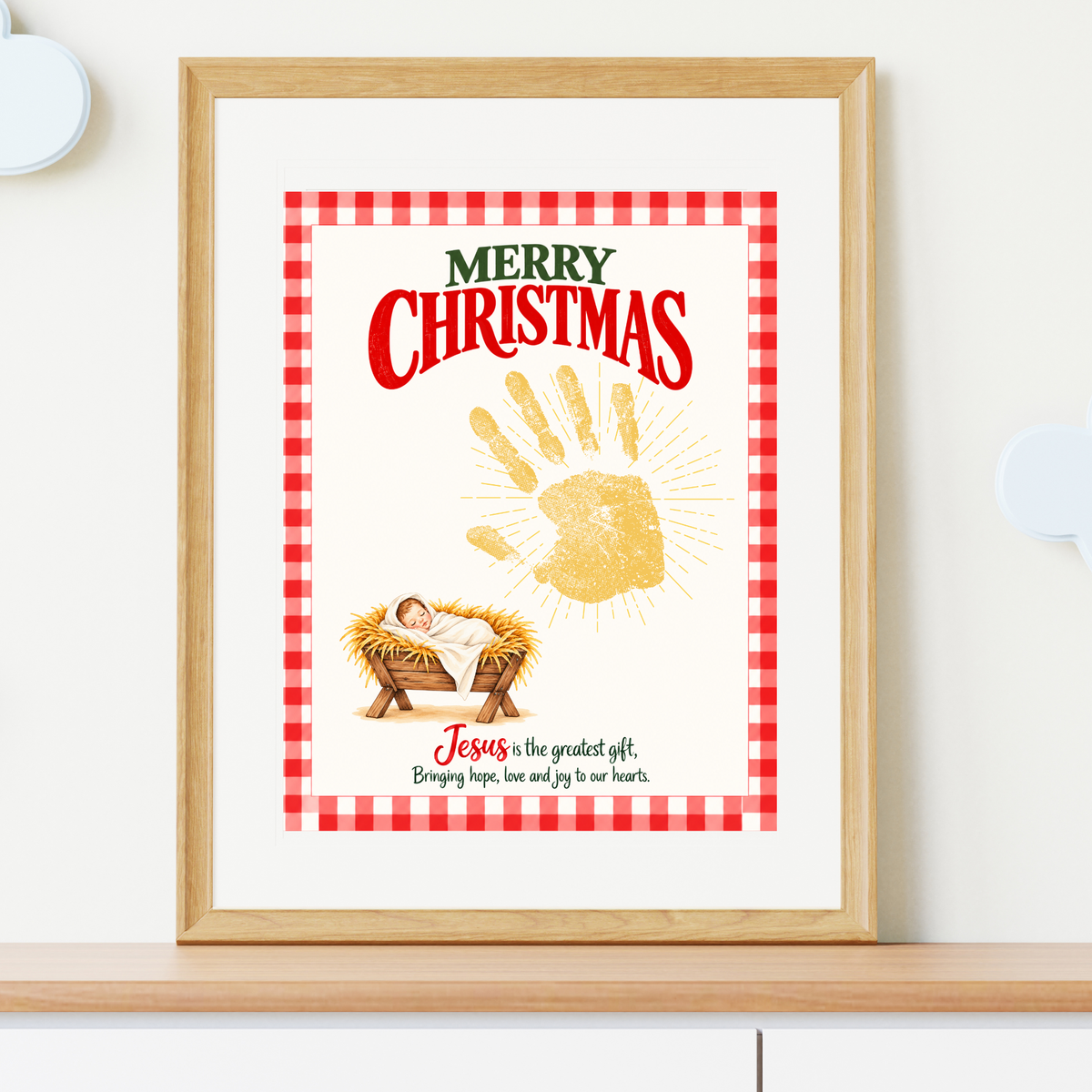 Jesus Is the Greatest Gift Christmas Handprint Craft | Christian Nativity Keepsake Printable for Kids