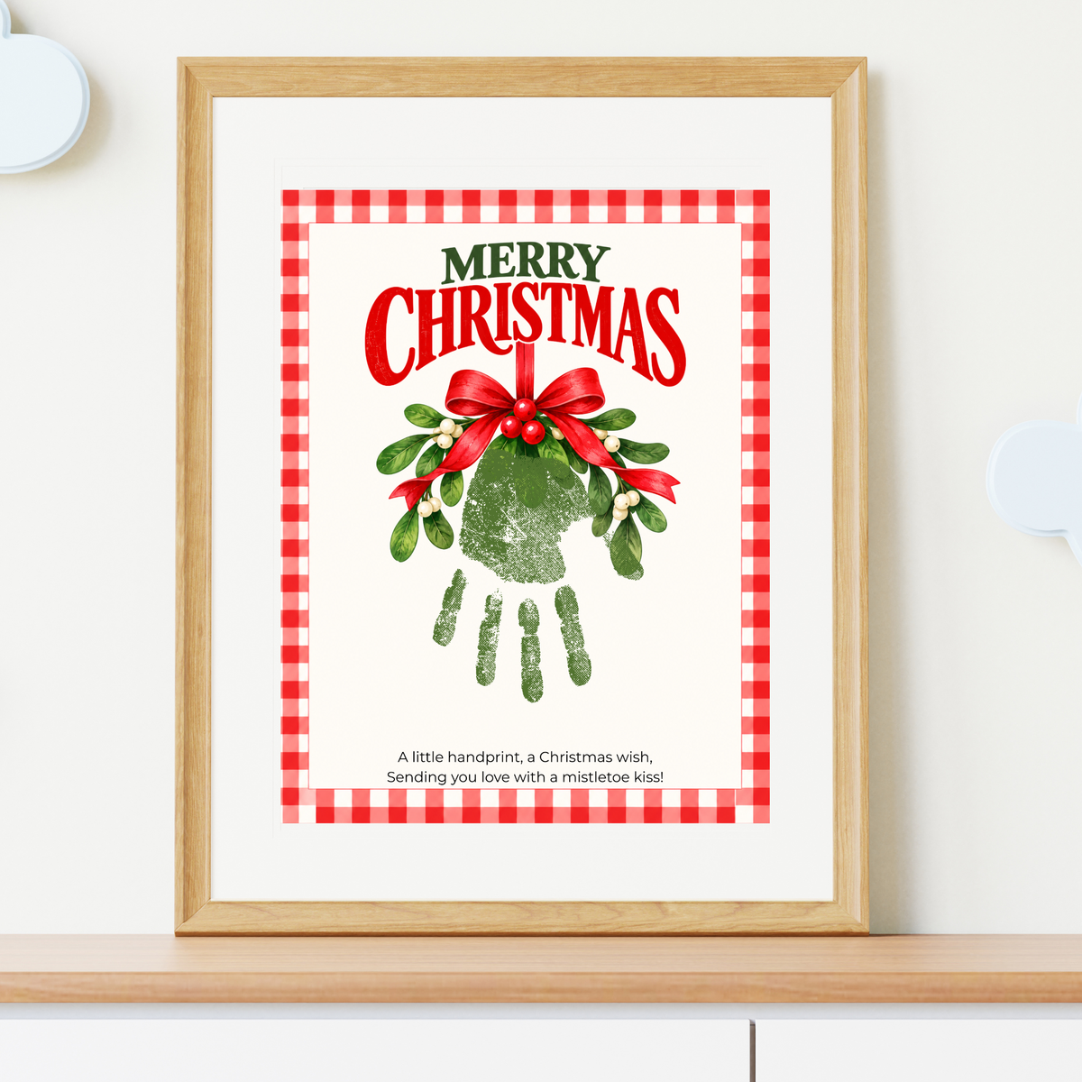 Mistletoe Christmas Handprint Craft | Merry Christmas Handprint Keepsake Printable for Kids