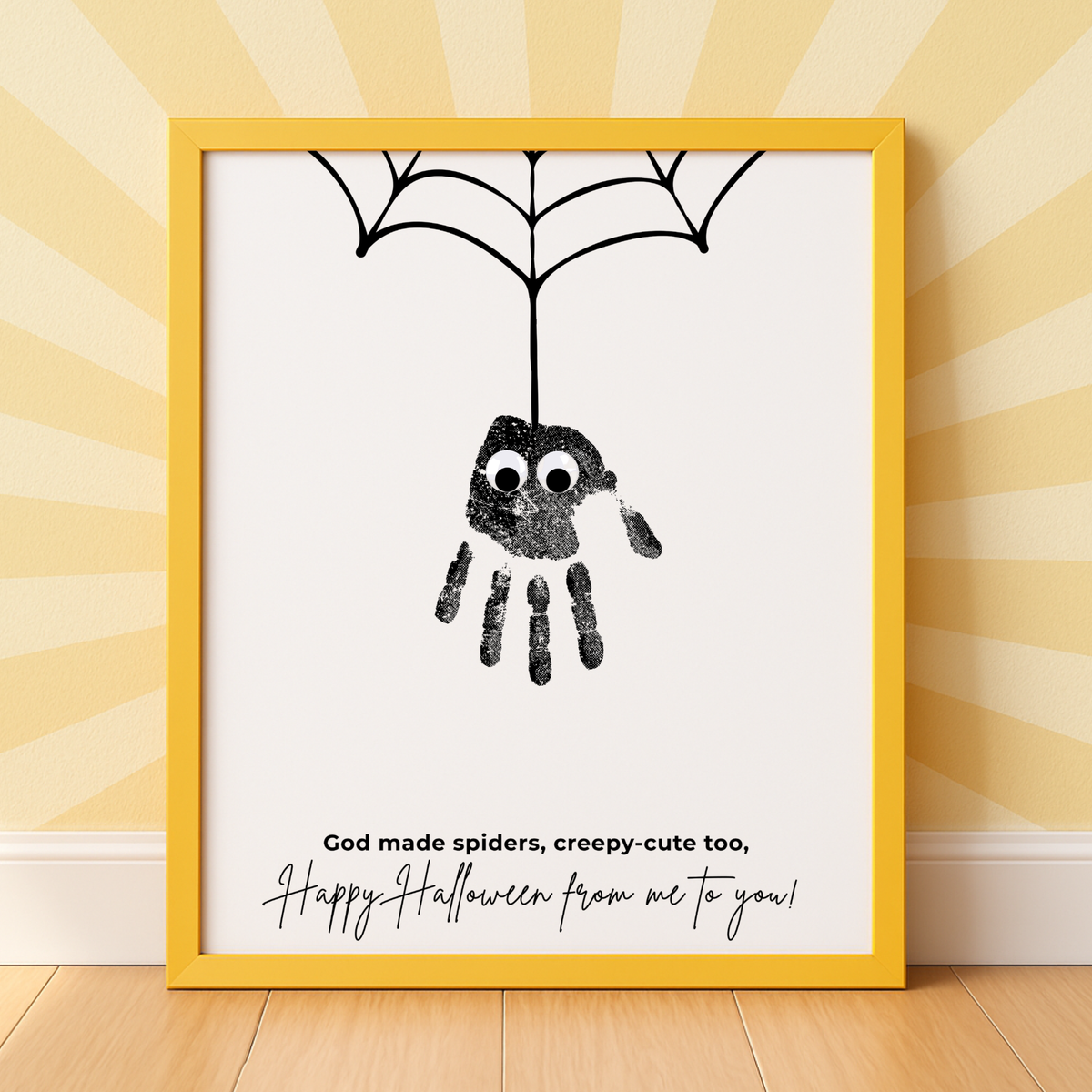 Christian Halloween Spider Handprint Craft Printable | Faith-Based Spider Keepsake Activity | Preschool Christian Halloween Craft | Sunday School Printable