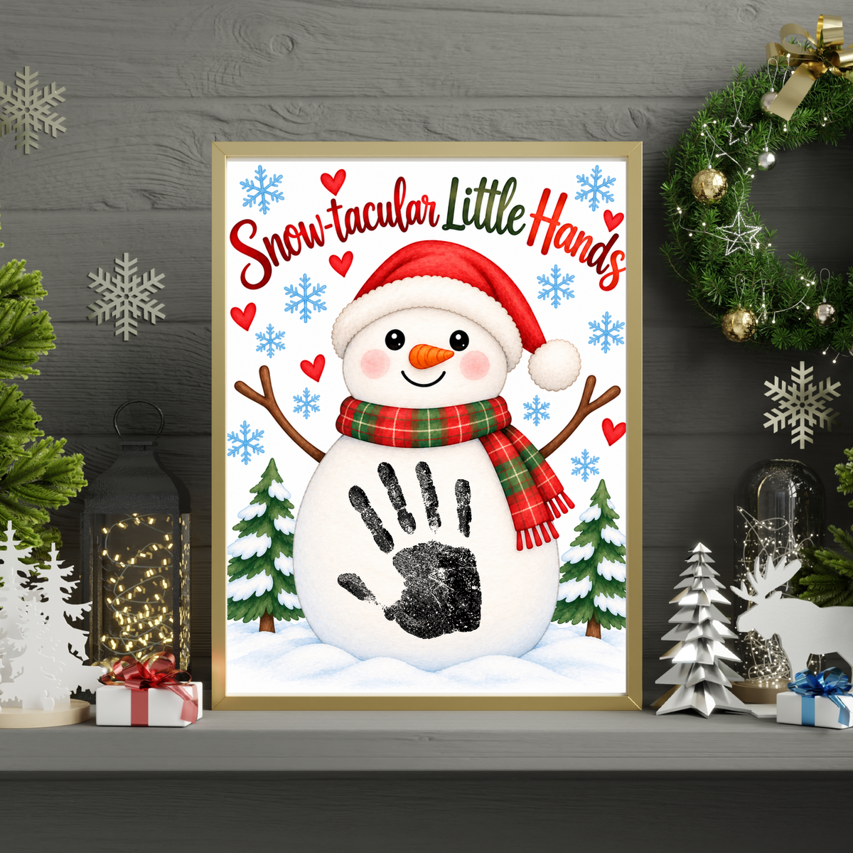 Snowman Handprint Craft | Snow-tacular Little Hands Christmas Printable for Kids