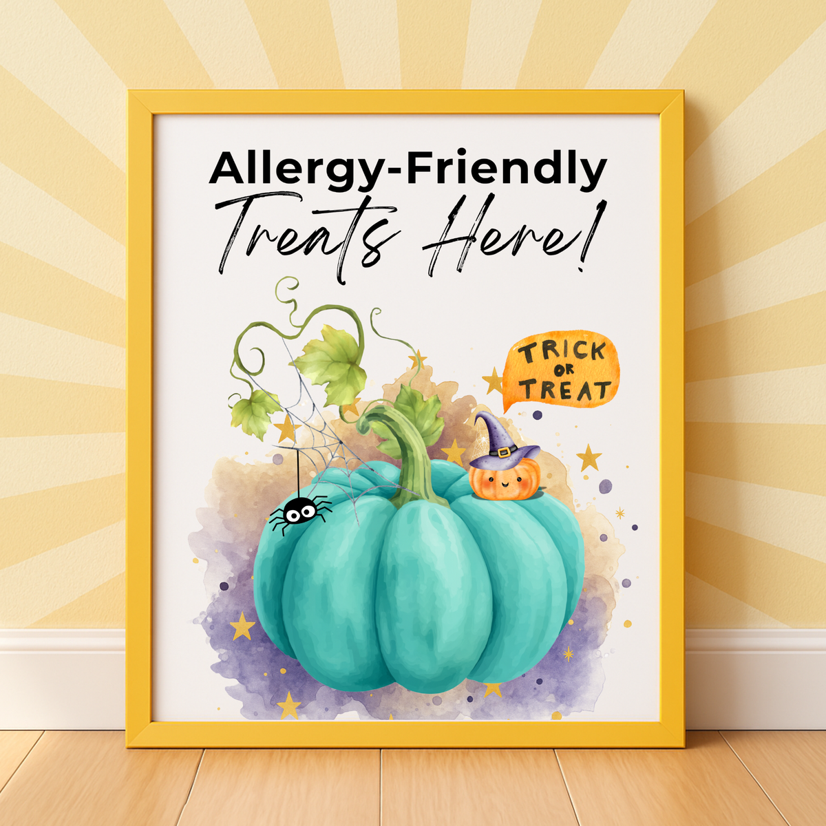 Halloween Allergy-Friendly Sign Printable Bundle | Teal Pumpkin Project Sign | Non Food Treats Sign | Allergy Safe Trick or Treat Printable