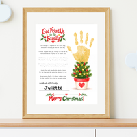 God Picked Us to Be Family Christmas Handprint Craft | Christian Family Keepsake Printable