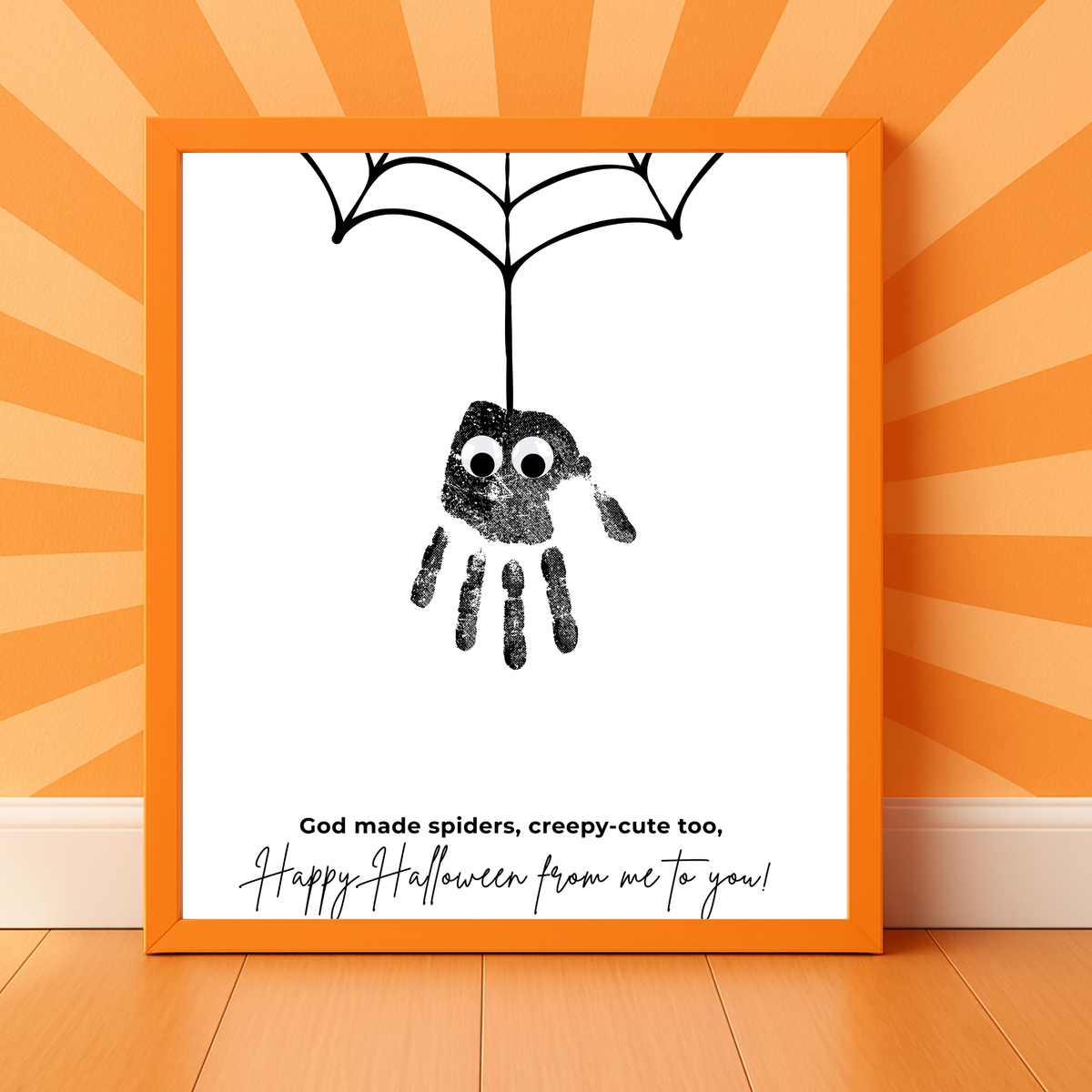 Christian Halloween Spider Handprint Craft Printable | Faith-Based Spider Keepsake Activity | Preschool Christian Halloween Craft | Sunday School Printable