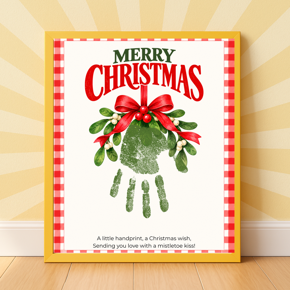 Mistletoe Christmas Handprint Craft | Merry Christmas Handprint Keepsake Printable for Kids