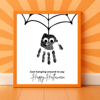 Happy Halloween Spider Handprint Craft Printable | Halloween Spider Keepsake Activity for Kids | Preschool Halloween Craft | Daycare & Classroom Printable