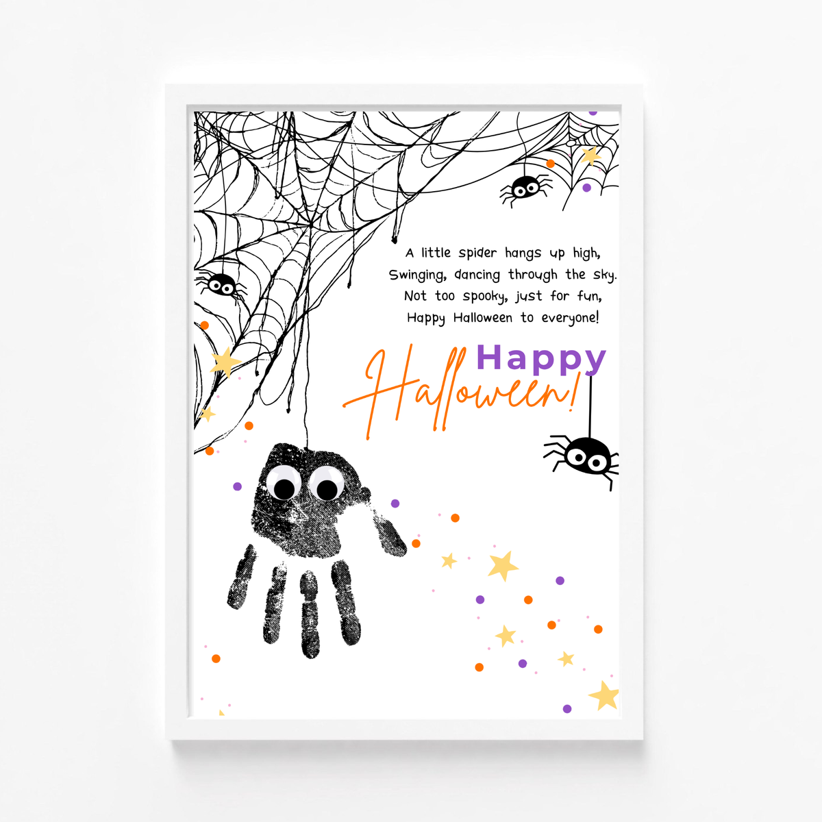 Happy Halloween Spider Handprint Craft Printable | Preschool Halloween Keepsake Activity | Halloween Craft for Kids | Daycare & Classroom Printable