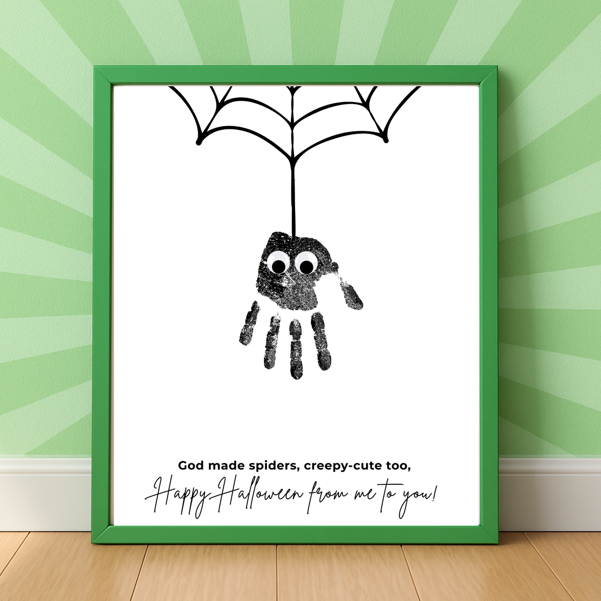 Christian Halloween Spider Handprint Craft Printable | Faith-Based Spider Keepsake Activity | Preschool Christian Halloween Craft | Sunday School Printable