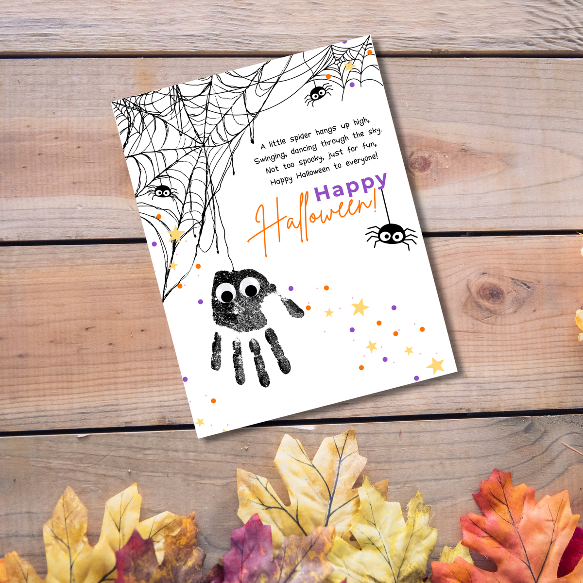 Happy Halloween Spider Handprint Craft Printable | Preschool Halloween Keepsake Activity | Halloween Craft for Kids | Daycare & Classroom Printable