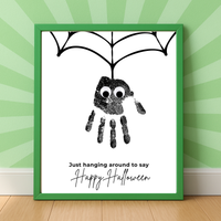 Happy Halloween Spider Handprint Craft Printable | Halloween Spider Keepsake Activity for Kids | Preschool Halloween Craft | Daycare & Classroom Printable