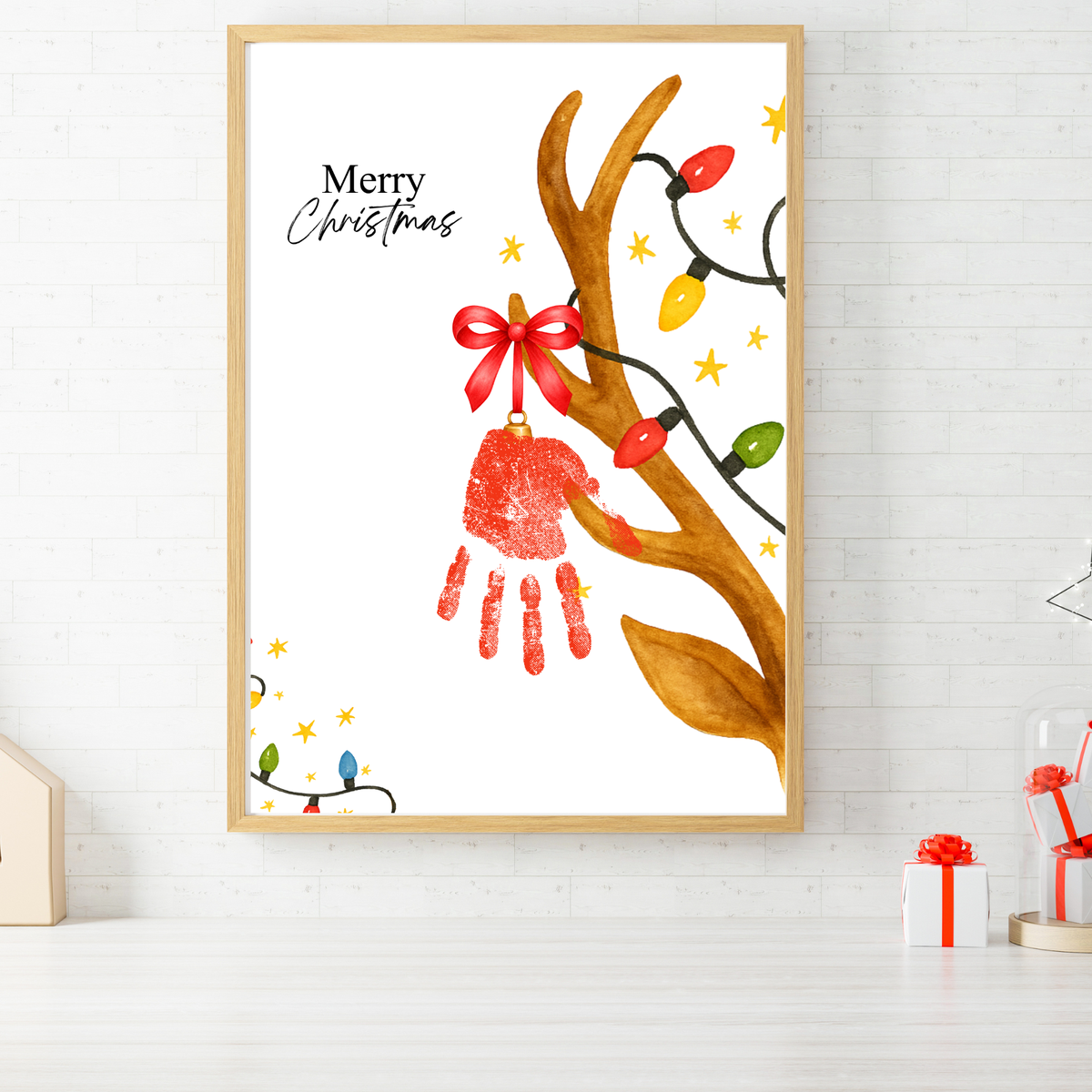 Christmas Reindeer Handprint Craft for Kids | Merry Christmas Ornament Keepsake | Preschool Holiday Activity