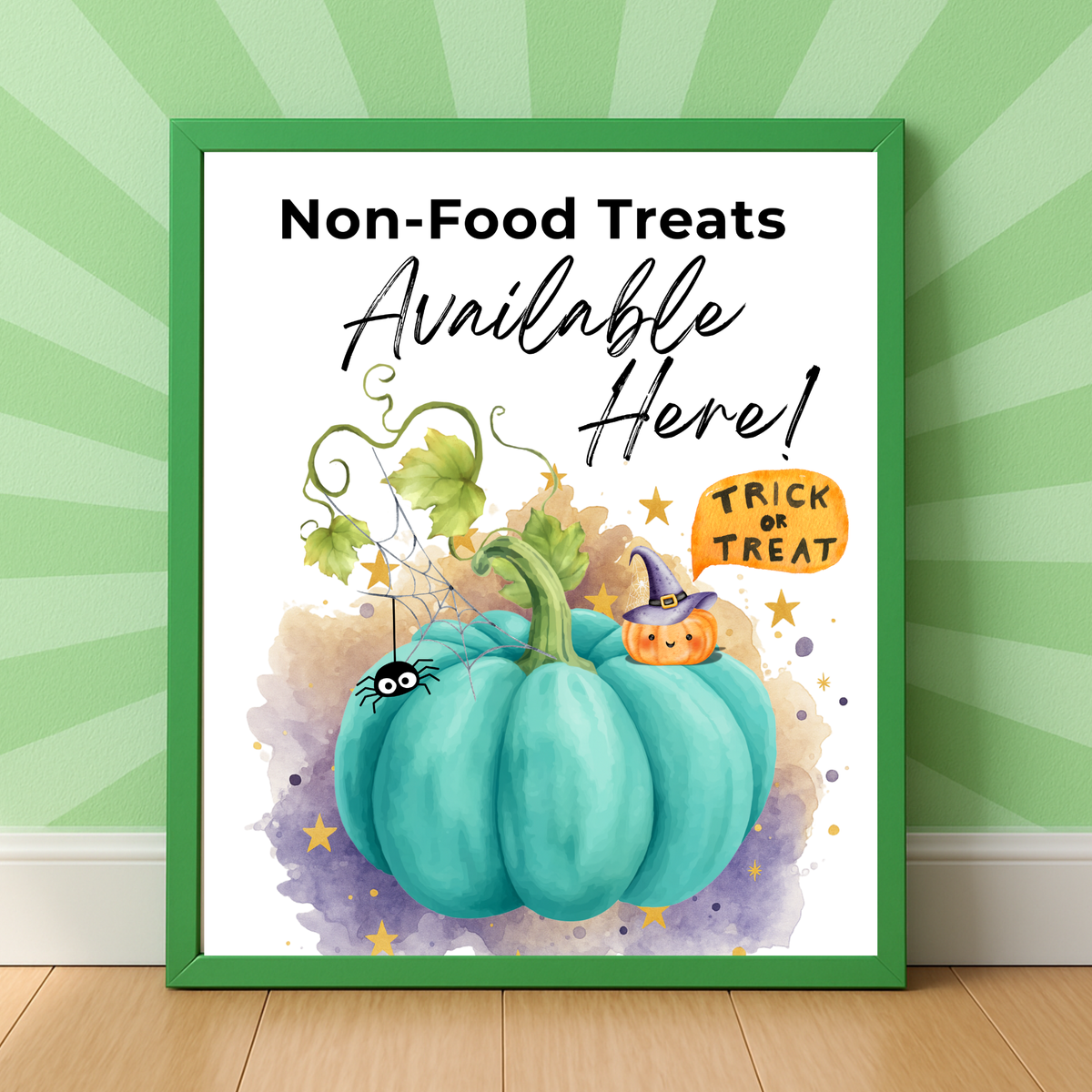 Halloween Allergy-Friendly Sign Printable Bundle | Teal Pumpkin Project Sign | Non Food Treats Sign | Allergy Safe Trick or Treat Printable