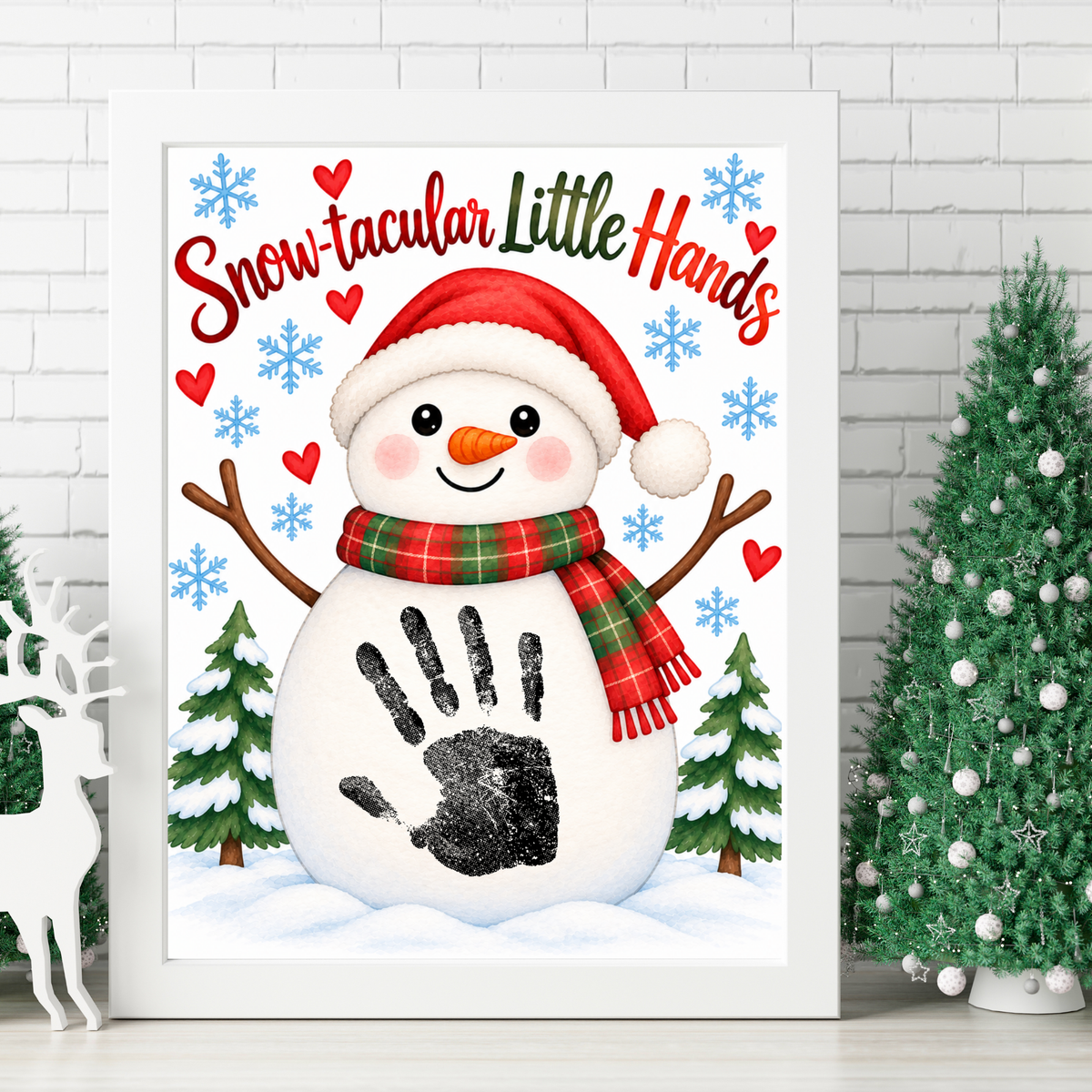 Snowman Handprint Craft | Snow-tacular Little Hands Christmas Printable for Kids