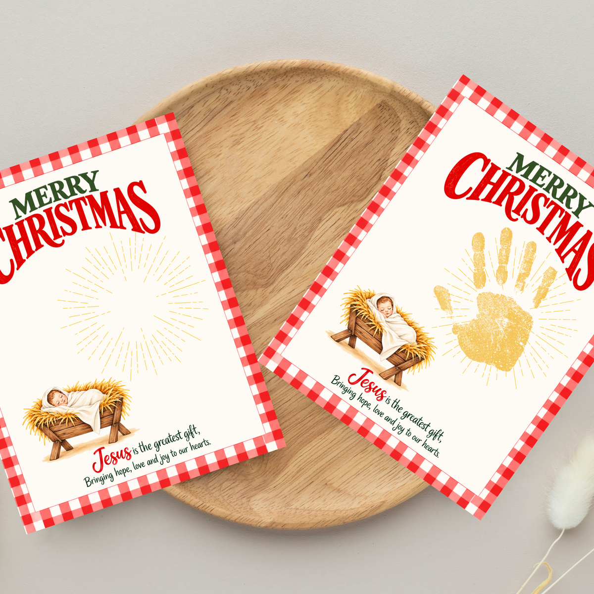 Jesus Is the Greatest Gift Christmas Handprint Craft | Christian Nativity Keepsake Printable for Kids