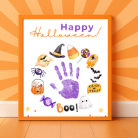 Happy Halloween Handprint Craft Printable | Halloween Keepsake for Kids | Preschool Halloween Activity | Daycare & Classroom Craft