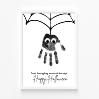 Happy Halloween Spider Handprint Craft Printable | Halloween Spider Keepsake Activity for Kids | Preschool Halloween Craft | Daycare & Classroom Printable