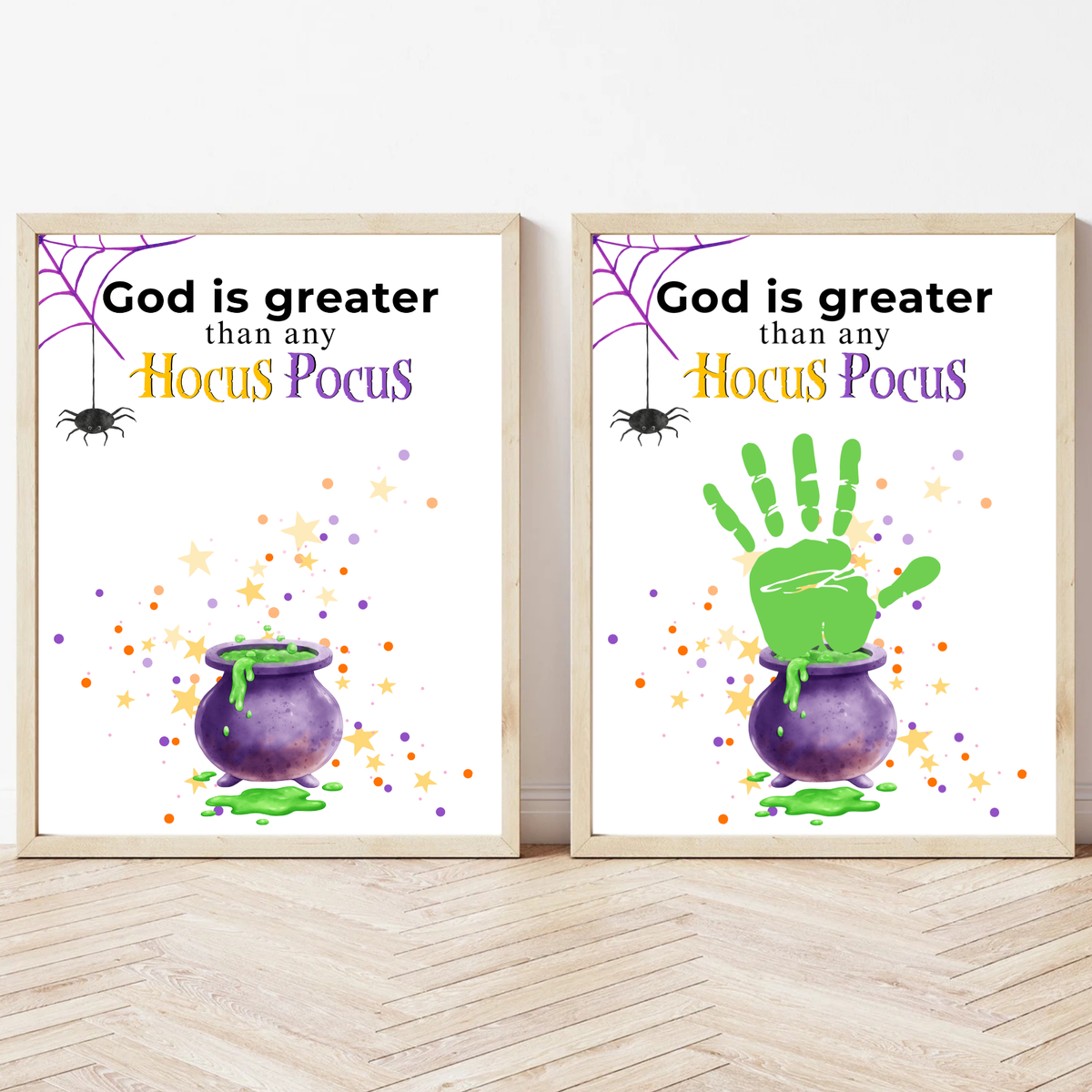 God Is Greater Than Any Hocus Pocus Halloween Handprint Craft | Christian Halloween Printable | Faith-Based Preschool Keepsake | Church Activity