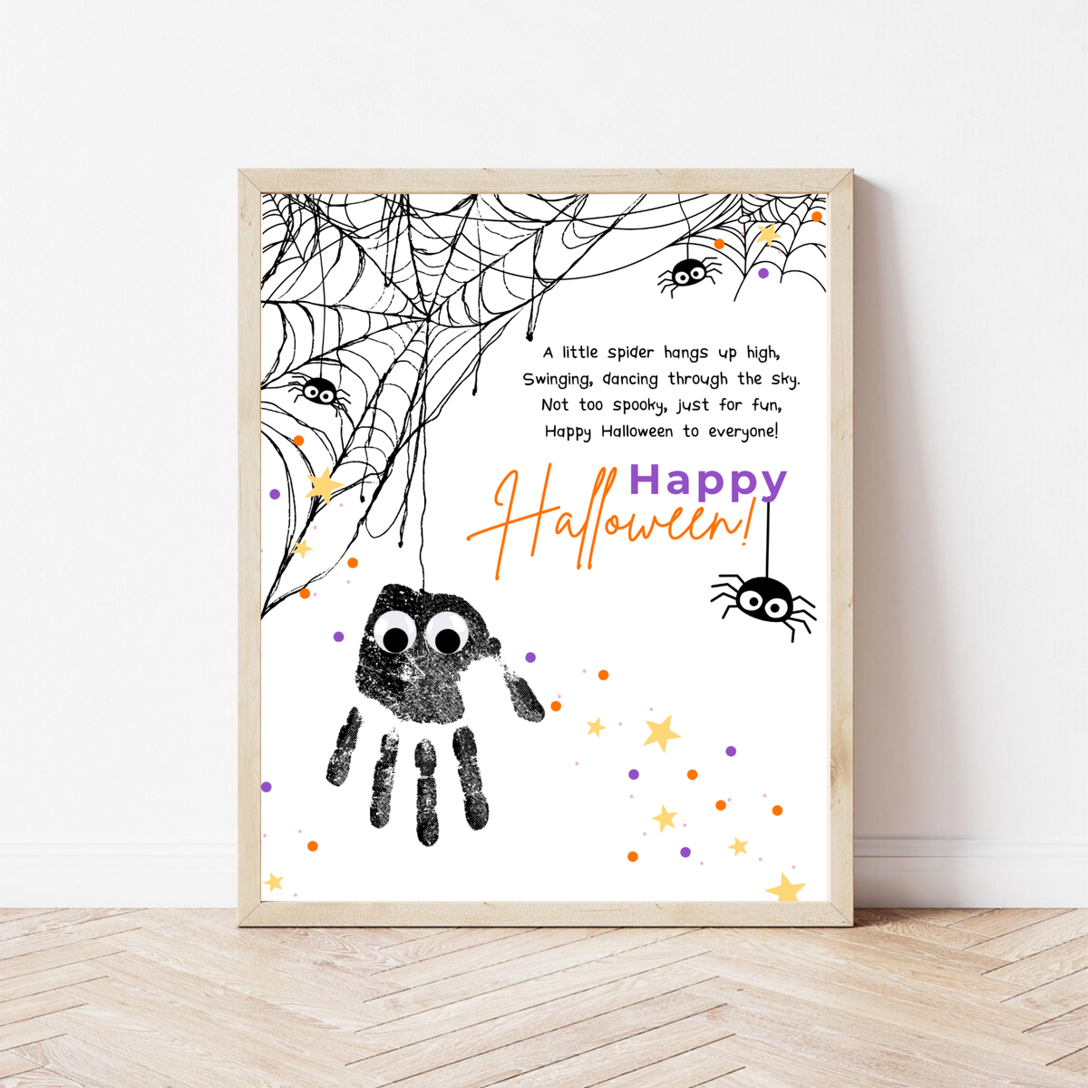 Happy Halloween Spider Handprint Craft Printable | Preschool Halloween Keepsake Activity | Halloween Craft for Kids | Daycare & Classroom Printable