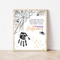 Happy Halloween Spider Handprint Craft Printable | Preschool Halloween Keepsake Activity | Halloween Craft for Kids | Daycare & Classroom Printable