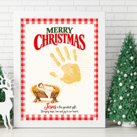 Jesus Is the Greatest Gift Christmas Handprint Craft | Christian Nativity Keepsake Printable for Kids