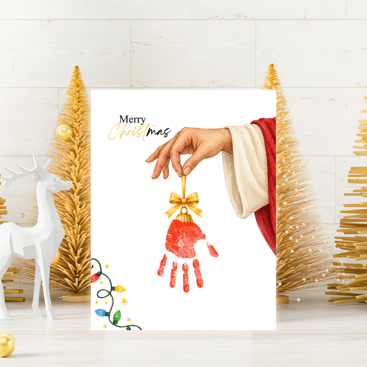 Jesus Christmas Handprint Craft for Kids | Christian Merry Christmas Keepsake | Faith-Based Preschool Activity