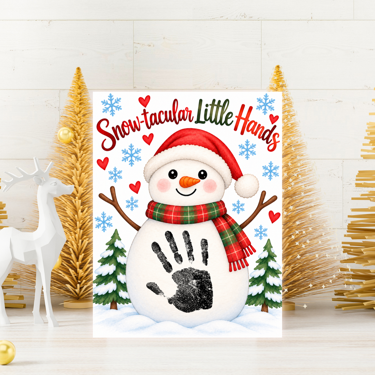 Snowman Handprint Craft | Snow-tacular Little Hands Christmas Printable for Kids