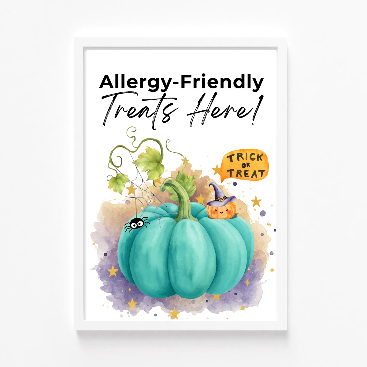 Halloween Allergy-Friendly Sign Printable Bundle | Teal Pumpkin Project Sign | Non Food Treats Sign | Allergy Safe Trick or Treat Printable