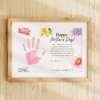 Mother’s Day Handprint Craft Printable | Happy Mother’s Day Keepsake Gift from Kids | Preschool DIY Handprint Art | Floral Mom Gift PDF